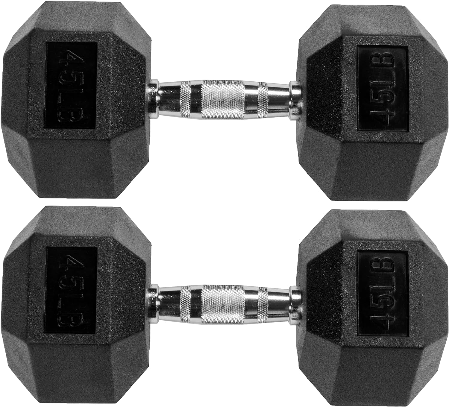 Rubber Encased Hex Weights Dumbbells Pair, Exercise & Fitness Dumbbells for Home Gym Training