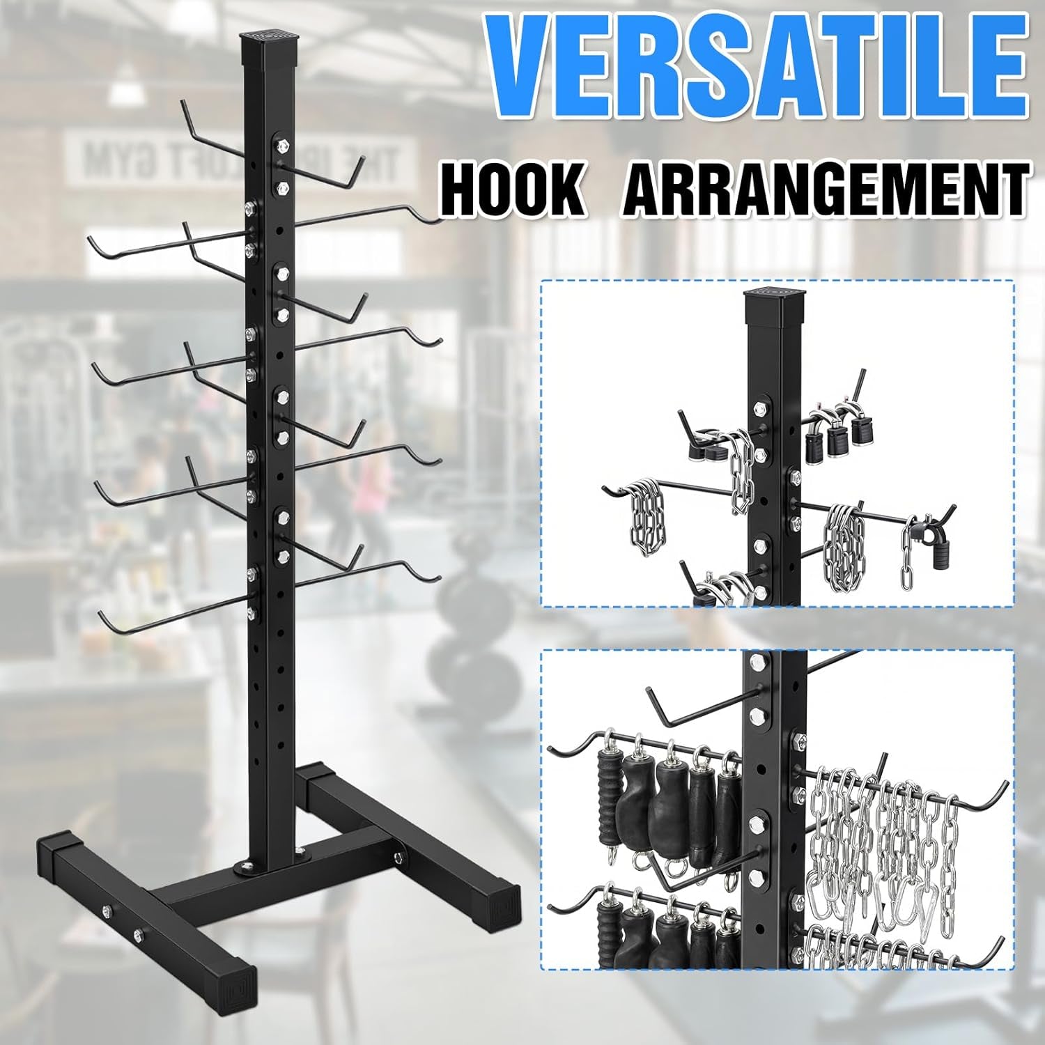 Steel Lat Bar Organizer, Home Gym Accessories, Lat Pulldown Attachments Cable Attachment Storage Rack Cable Attachments for Gym Rack Storage Heavy Duty Steel Organizer Home Use