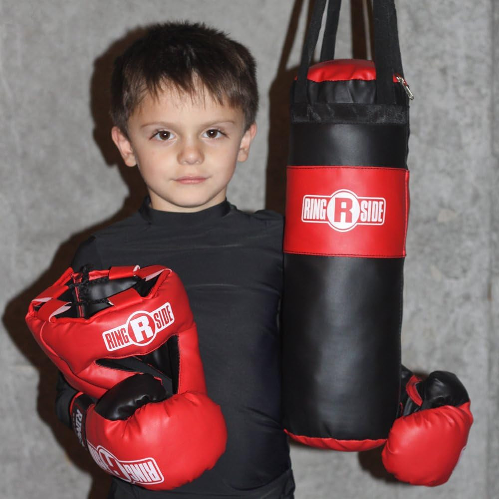 Kids Boxing Set (2-5 Year Old), Assortment with Punching Bag, Boxing Gloves, and Headgear for Boxing, MMA, Muay Thai, and Kickboxing, Youth Sports Toy Set for Boys and Girls, Blue