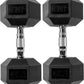 Rubber Encased Hex Weights Dumbbells Pair, Exercise & Fitness Dumbbells for Home Gym Training