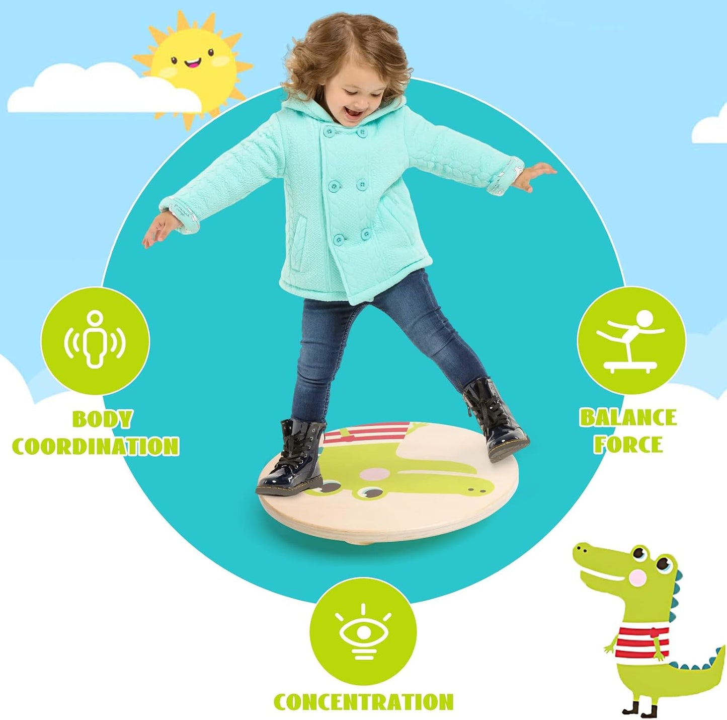 Wooden Balance Board with Crossed Base Balance Kids Rocking Seesaw Balance Board Sensory Training Rocking Board Balance Training Equipment Indoor Outdoor