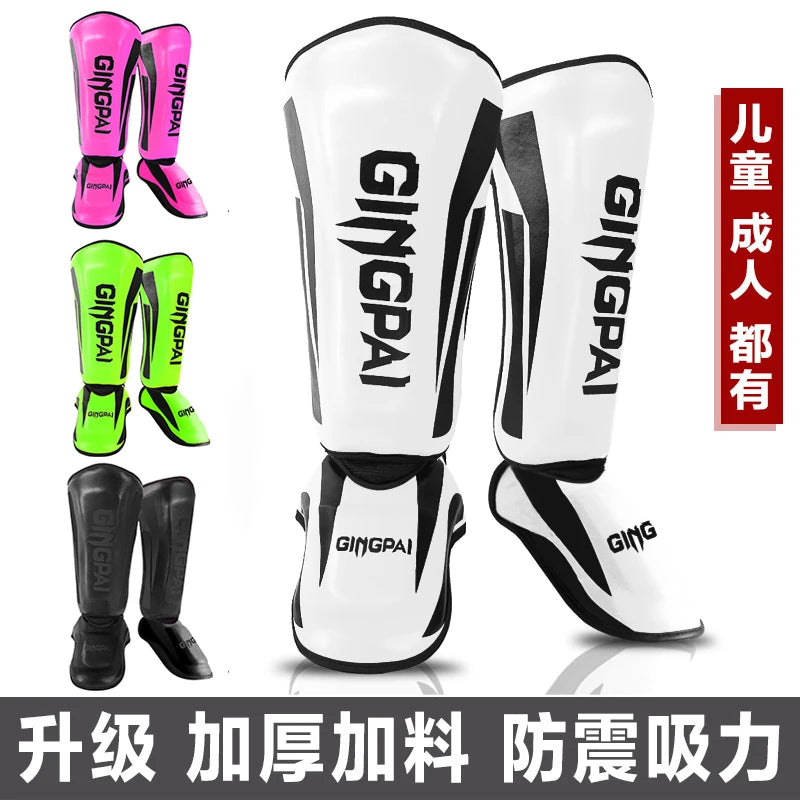 Youth/Adult MMA Boxing Leggings Calf Muay Thai Sanda Instep Training Game Ankle Protective Gear Men Women Mma Foot Shin Guard
