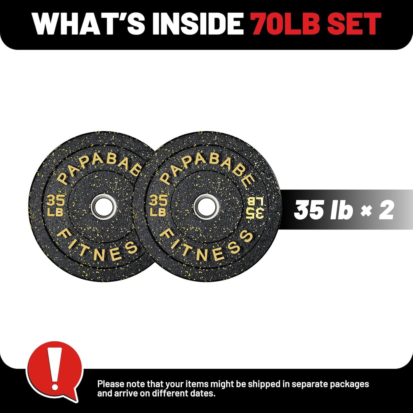 Weight Plates, 2-Inch Weights Plates Set, Floor Protective Rubber Weight Plates, 10-600Lbs Bumper Plates for Barbell Strength Training & Weightlifting (Single/Pair/Full Set)