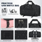 Gym Bag for Men 40L Sports Duffel Bags Gym Duffle Bag Women with Shoe Compartment & Wet Pocket Water Resistant Travel Duffel Bag Lightweight Weekender Overnight Bag Black