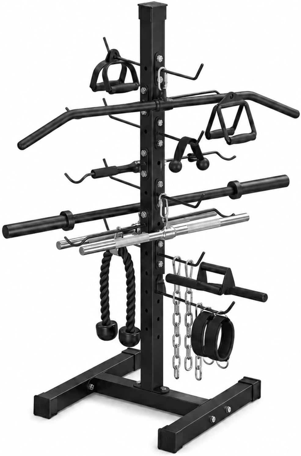 Steel Lat Bar Organizer, Home Gym Accessories, Lat Pulldown Attachments Cable Attachment Storage Rack Cable Attachments for Gym Rack Storage Heavy Duty Steel Organizer Home Use