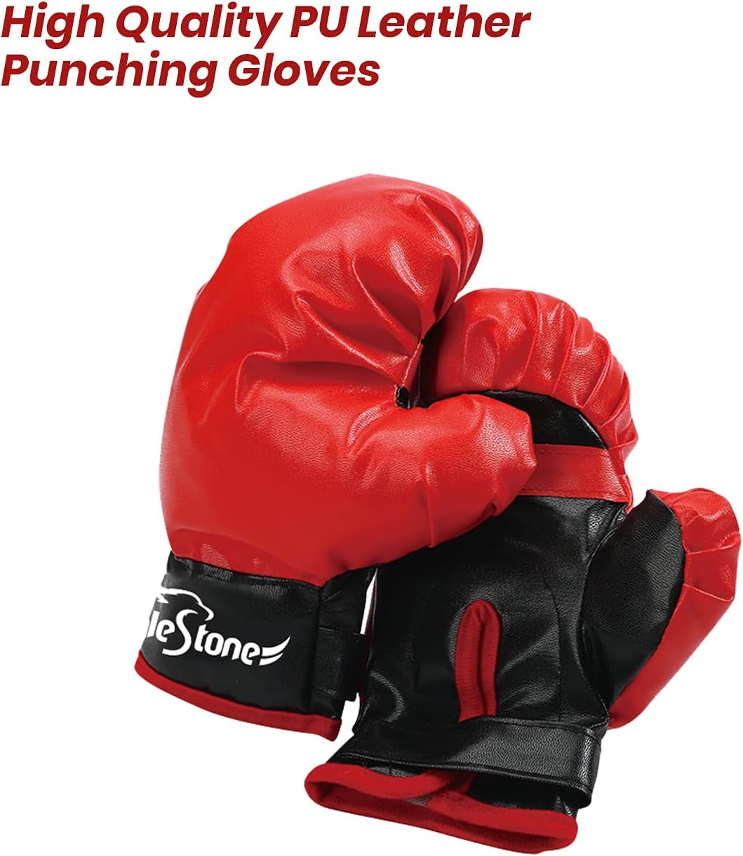47" Kids Punching Bag with Boxing Gloves – Inflatable Boxing Bag for Boys & Girls, Standing Training Toy for Fitness & Stress Relief
