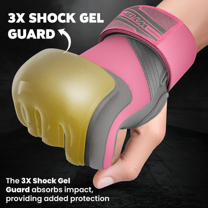 Gel Boxing Hand Wraps Inner Gloves for Men & Women, 80Cm Quick Wrist Straps, Padded Knuckle Protection for Muay Thai Kickboxing, Hand Wraps for Boxing & Martial Arts