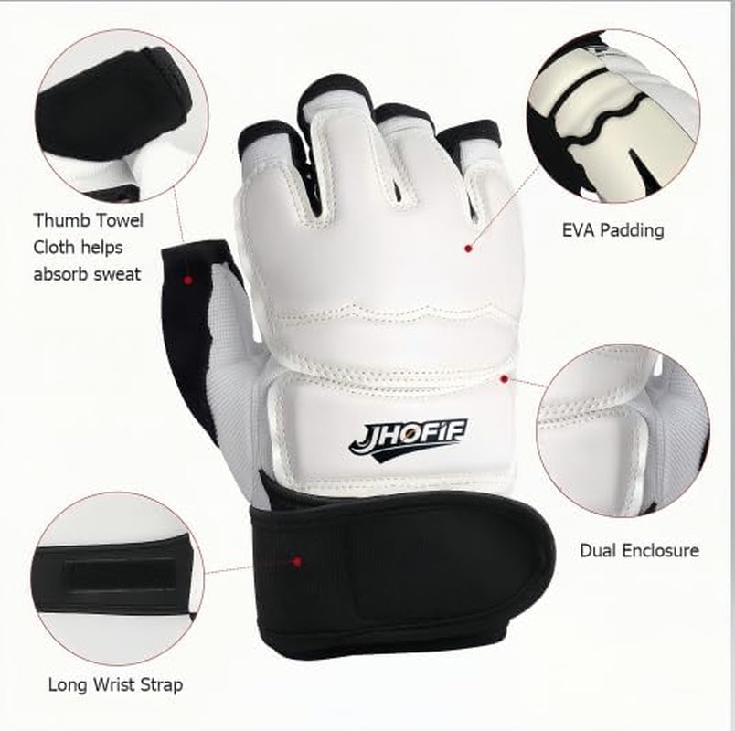 Martial Arts Karate Protective Sparring Gear Package Deal/Gift Adjustable Adults & Youth Headgear, Gloves & Kicks for MMA, Taekwondo, Boxing Training