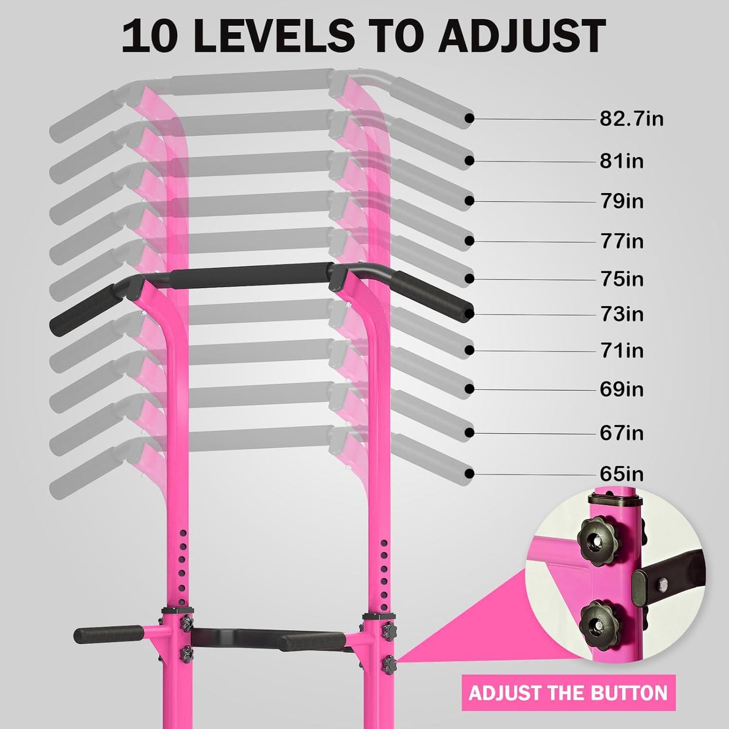 Power Tower Dip Station Pull up Bar for Home Gym Adjustable Height Strength Training Workout Equipment,Pull up Bar Station