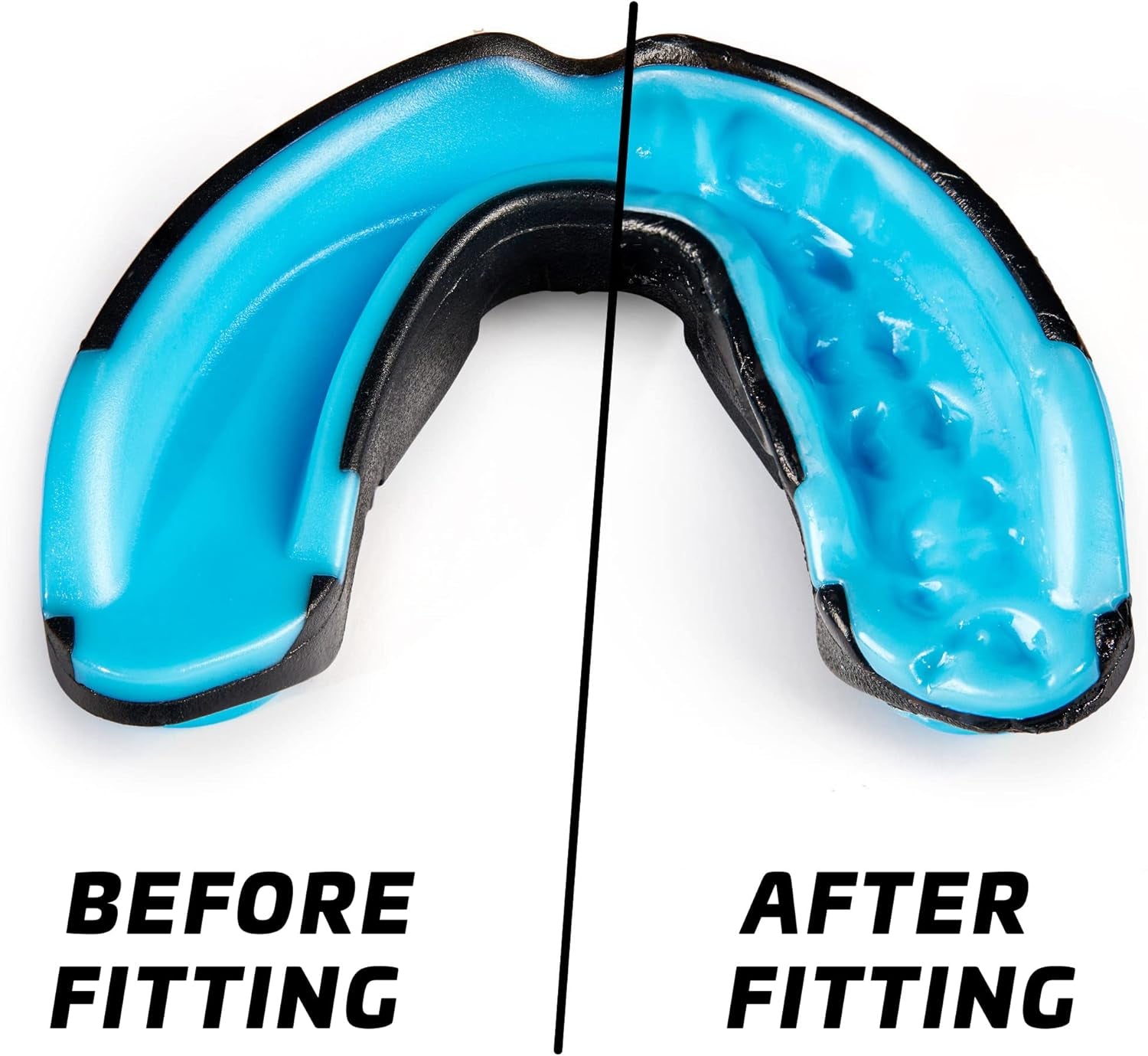 Mouth Guard Sports W/Case, Professional Mouthguard for Boxing, Football, Hockey, Jiu Jitsu, Muay Thai, MMA, Wrestling and High Contact Sports, Fits Adults, Youth, Kids 11+ (Black/Blue)
