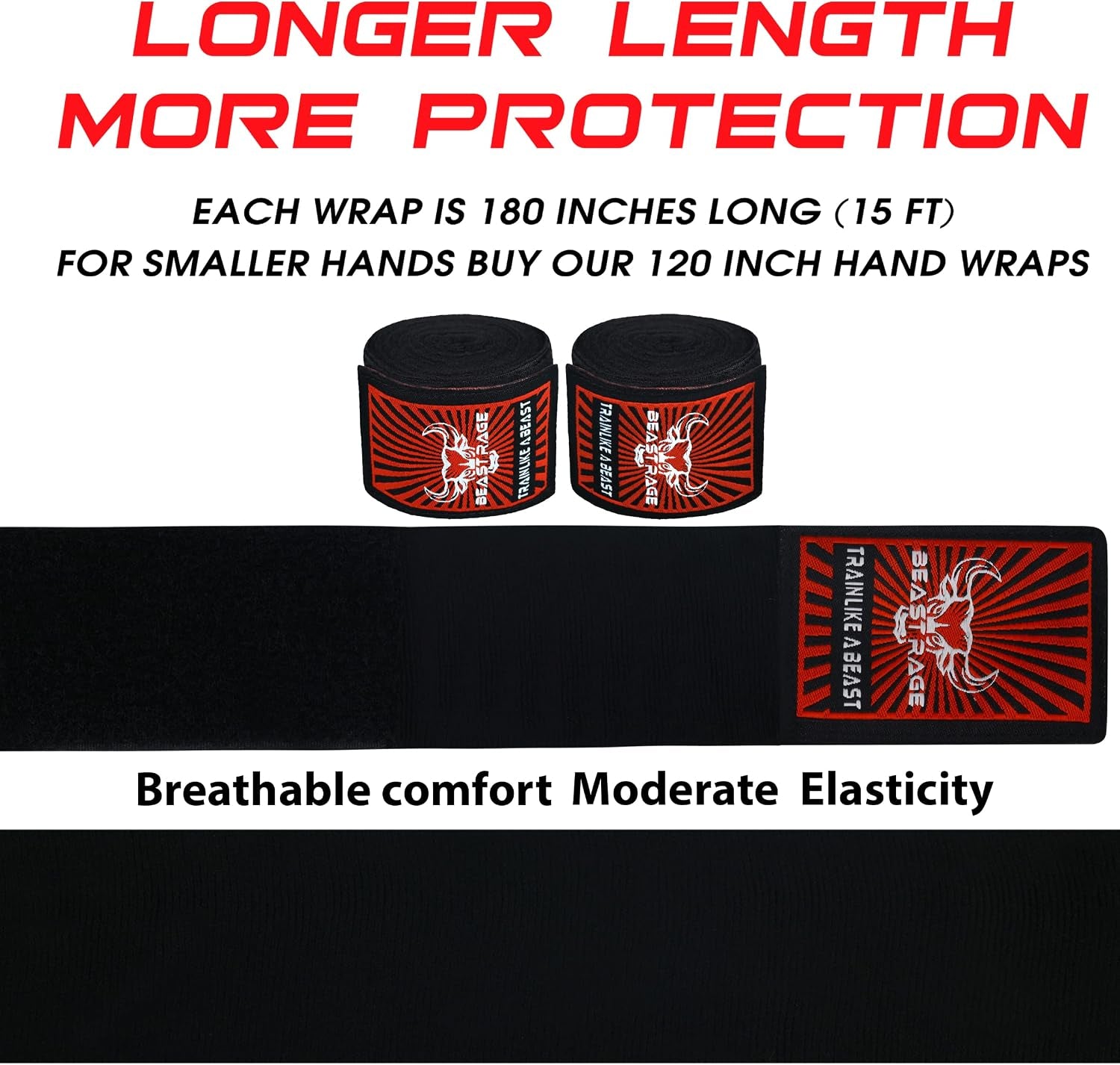 Boxing Hand Wraps for MMA Kickboxing Wrist Wraps Professional Adult 180" Semi-Elastic Martial Arts Inner Gloves Heavy Bag Handwraps Muay Thai Thumb Straps
