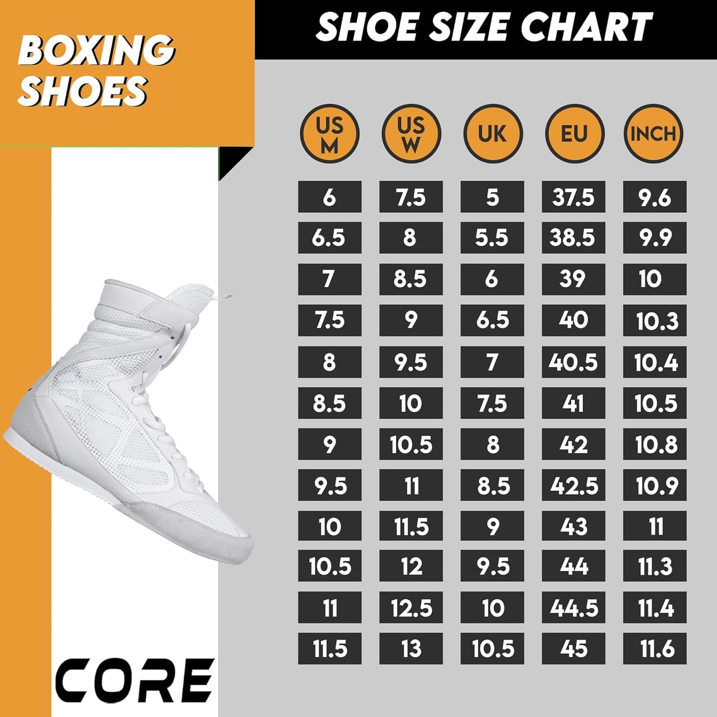 Boxing Shoes - Lightweight Boxing Shoes for Men & Women - Boxing Training Shoes with High Support – High Traction Boxing Boots - Breathable Lace up Boxer Shoes – Mens Kickboxing Shoes