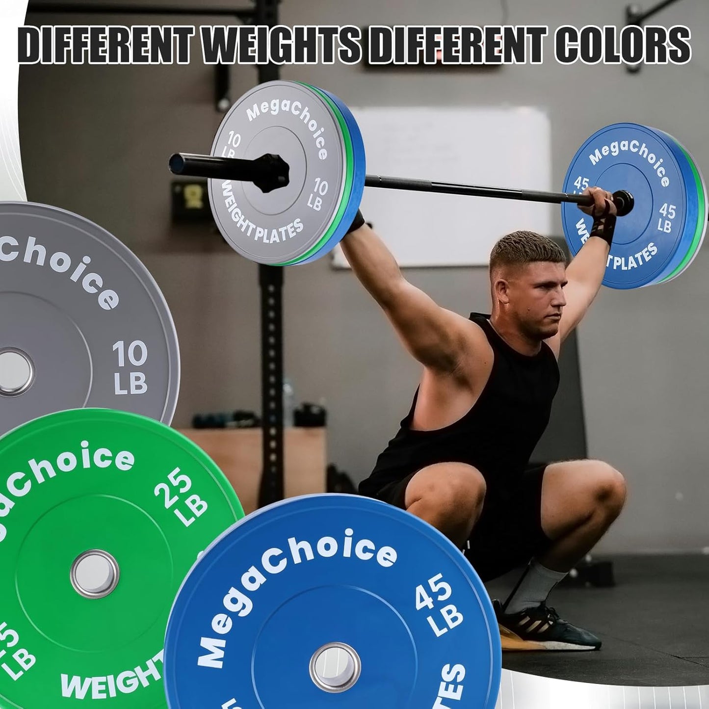 2" Rubber Bumper Weight Plates (Pairs/Single 1.25-55 Lbs) - Change Weight Plates Set 2 in Colored Fractional Weight Plates for Weightlifting,Home Gym Strength Training