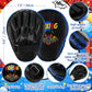 Boxing Gloves and Punching Mitts Set 4Oz Gloves Boxing Pads Kids Youth Sparring Gear Training Equipment for Taekwondo Kick Karate Muay Thai MMA Martial Art