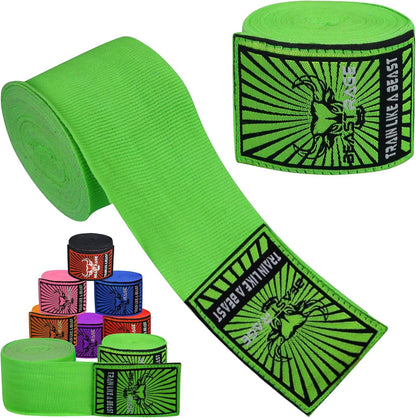 Boxing Hand Wraps for MMA Kickboxing Wrist Wraps Professional Adult 180" Semi-Elastic Martial Arts Inner Gloves Heavy Bag Handwraps Muay Thai Thumb Straps