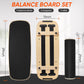 Balance Board with Adjustable Stoppers, Surf Balance Trainer for Adults, Wooden Balance Board for Core Strength & Balance Control, Skateboard Snowboard Training Equipment