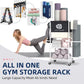 Yoga Mat Storage Rack，Home Gym Storage Rack Gym Workout Equipment Storage Organizer Fitness Weight Rack on Wheels for Yoga Mat,Yoga Block,Foam Roller,Resistance Band,Dumbbell,Kettlebell and Other Workout Accessories