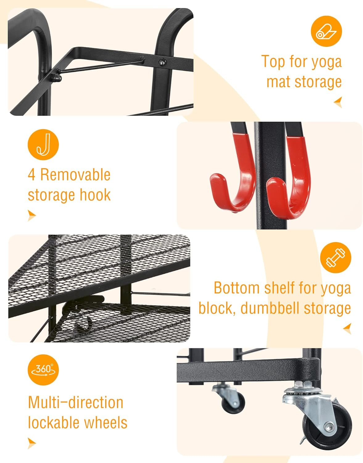 Weight Rack for Dumbbells, Home Gym Storage for Dumbbells Yoga Mat Kettlebells, Yoga Mat Storage Rack for Garage, Home Gym