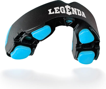 Mouth Guard Sports W/Case, Professional Mouthguard for Boxing, Football, Hockey, Jiu Jitsu, Muay Thai, MMA, Wrestling and High Contact Sports, Fits Adults, Youth, Kids 11+ (Black/Blue)