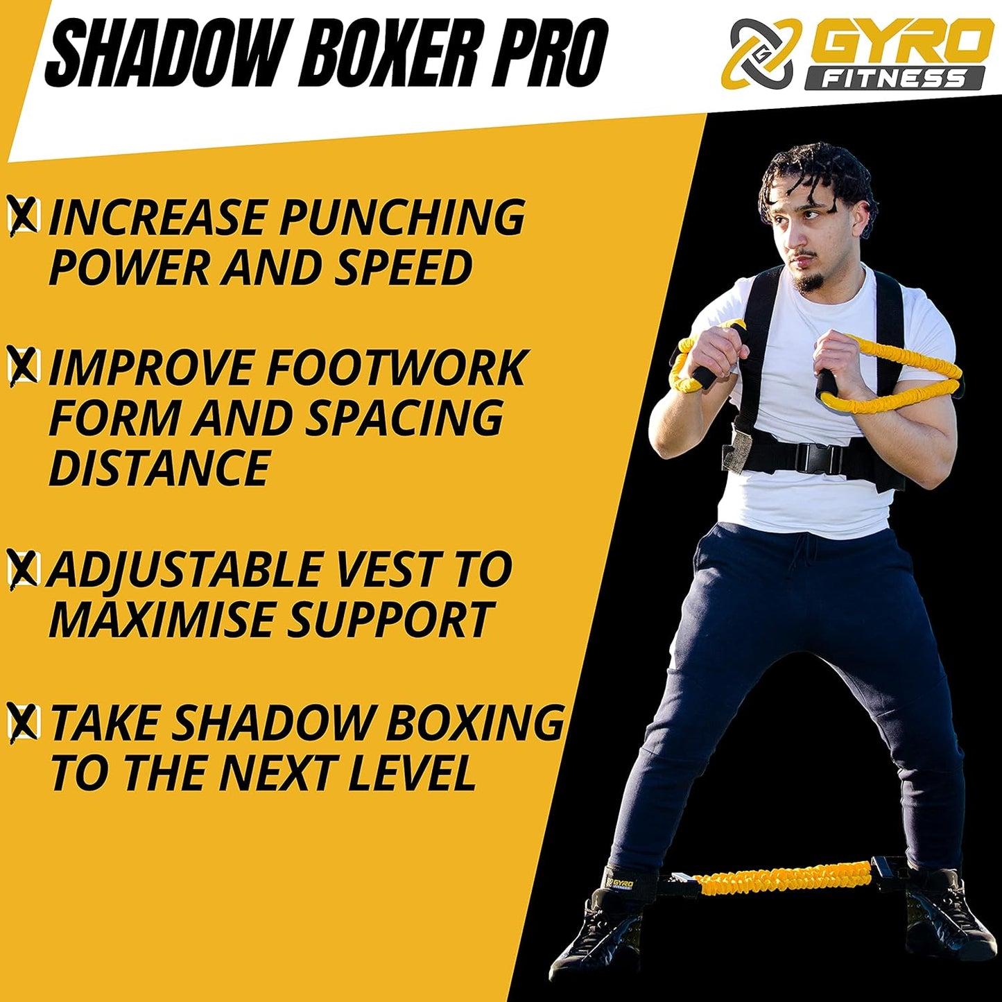 | Shadow Boxer Pro | Boxing Resistance Bands Set for Shadow Boxing, Comes with Ankle Cuffs | Ideal Addition to Your Home Boxing Equipment
