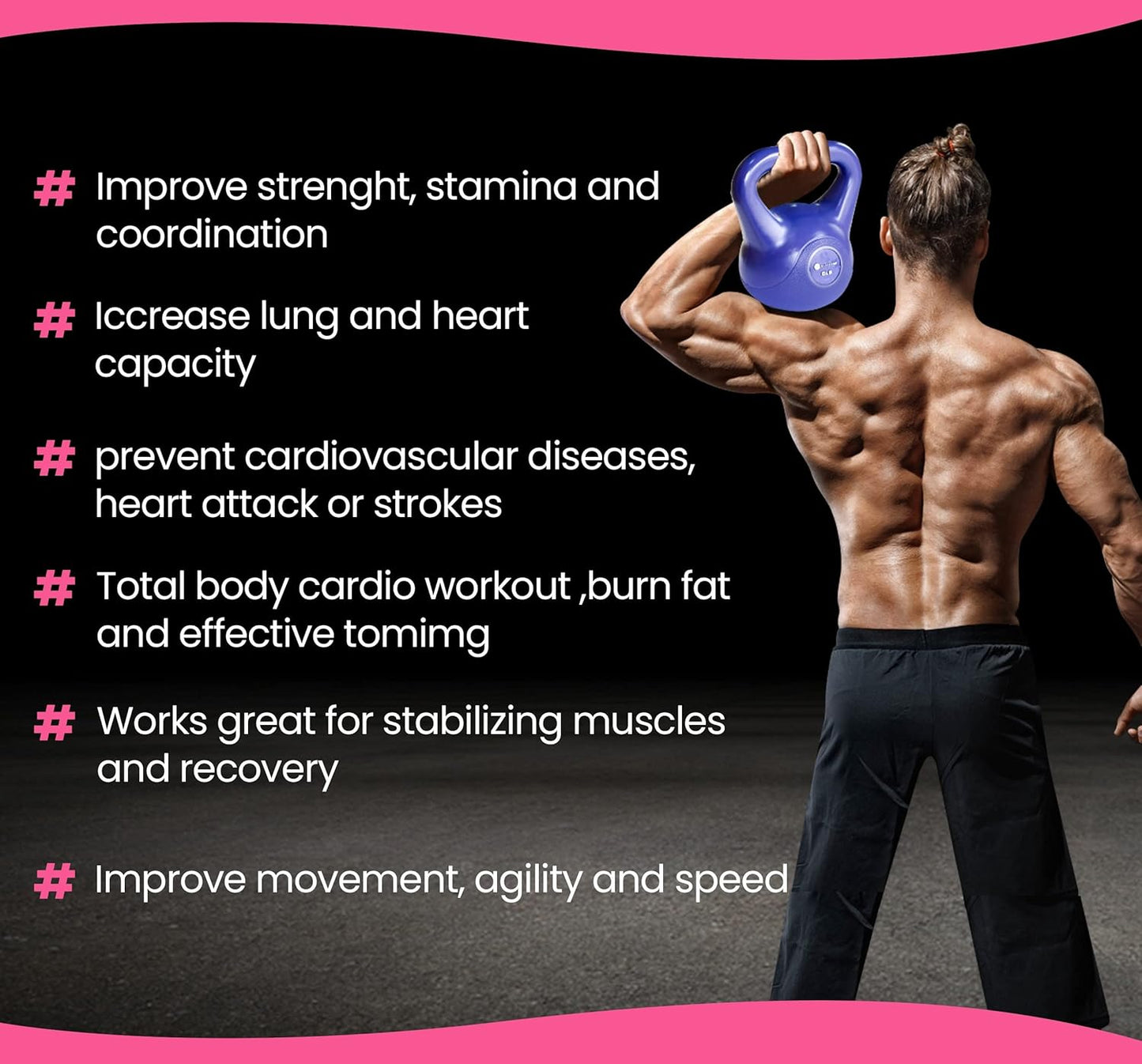 Exercise Kettlebell Fitness Workout Body Equipment Choose Your Weight Size (10 LB)