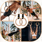 Wooden Gym Rings with 9Ft Double-Layer Numbered Straps Quick Adjust. 1.25” Olympic Rings for Home Gym Small Apartment Hotel Camping Full Body Workout Calisthenics Strength Training Body