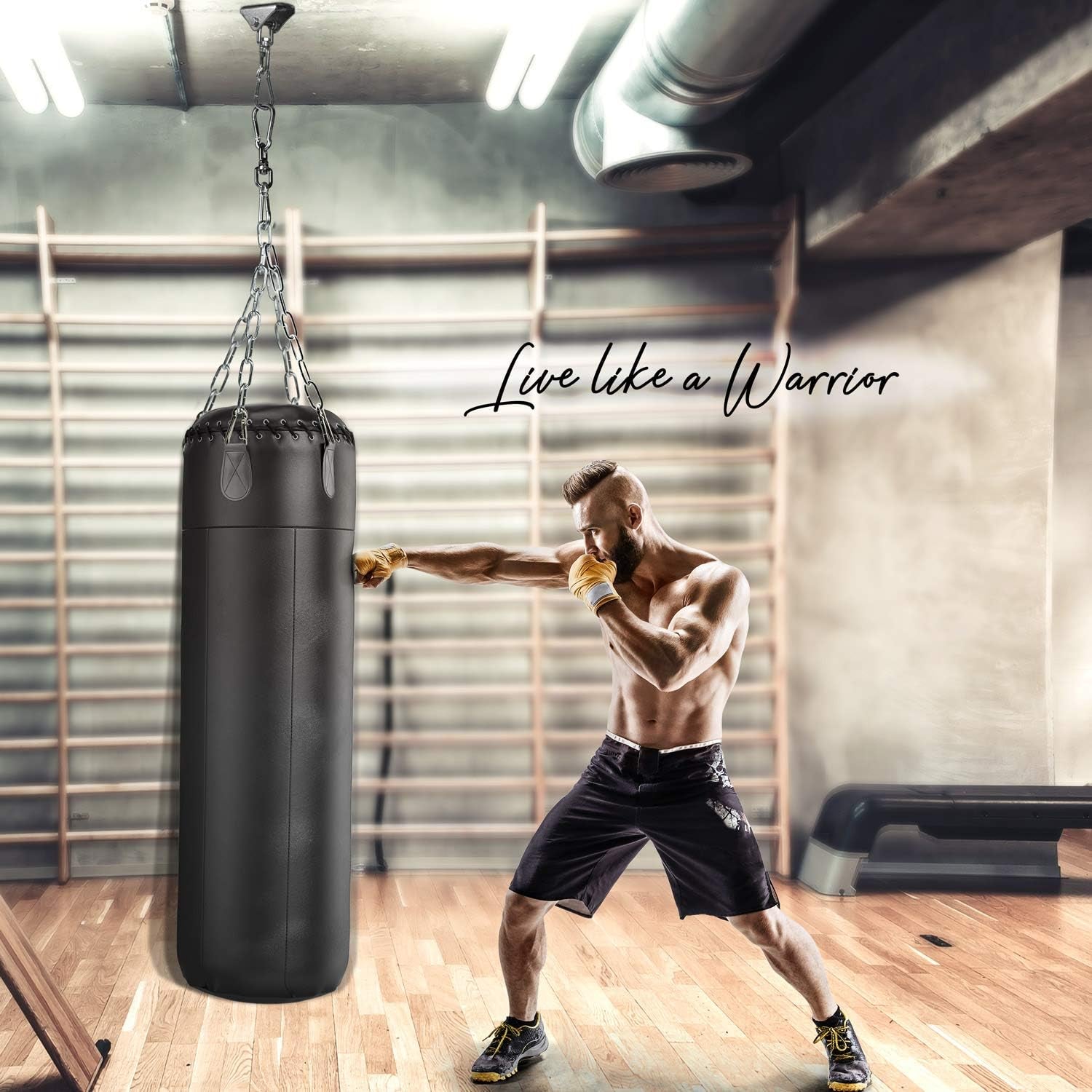 Punching Bag Hanger, Heavy Bag Spring 555 LB Capacity, Stainless Steel Hanging Kit with Spring Hook & Carabiner, Indoor & Outdoor Mounting for Boxing Bags & Recreation