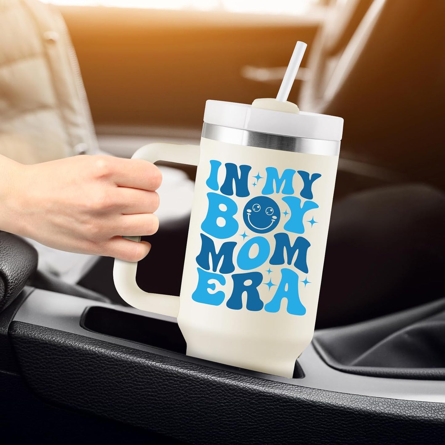 Boy Mom Gifts for New Mom - First Mothers Day Gifts for New Moms, Boy Mama, Pregnant Mother, Expecting Mommy, First Time Moms to Be, Mommy to Be - 40Oz Travel Cup Insulated Tumbler with Lid & Straw