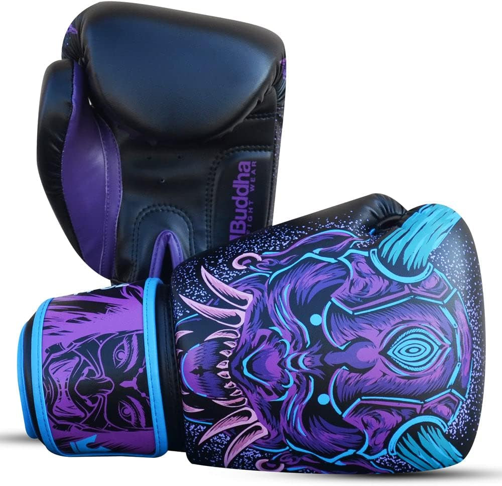 - Fantasy Luzbel Boxing Gloves - Muay Thai - Kick Boxing Synthetic Leather - Odor Resistant Inner Fabric - Reinforced Seams