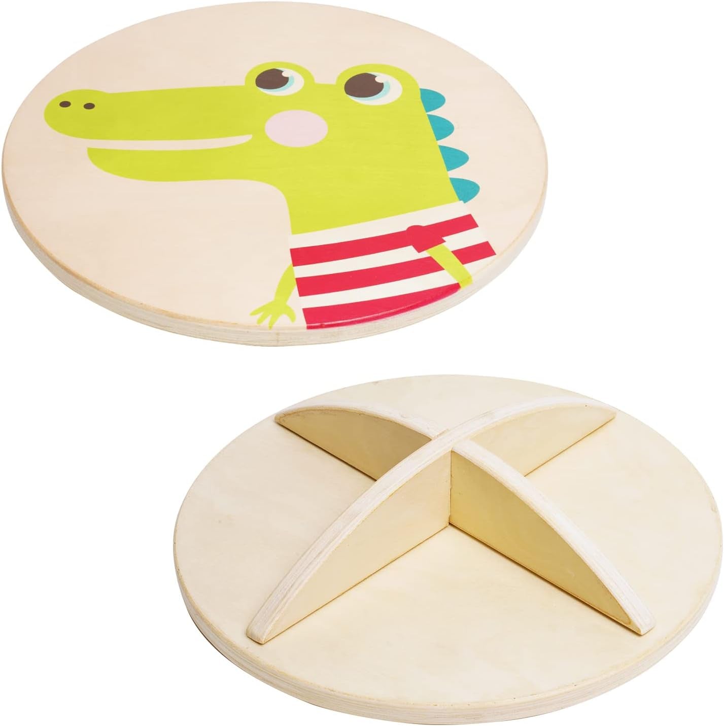 Wooden Balance Board with Crossed Base Balance Kids Rocking Seesaw Balance Board Sensory Training Rocking Board Balance Training Equipment Indoor Outdoor