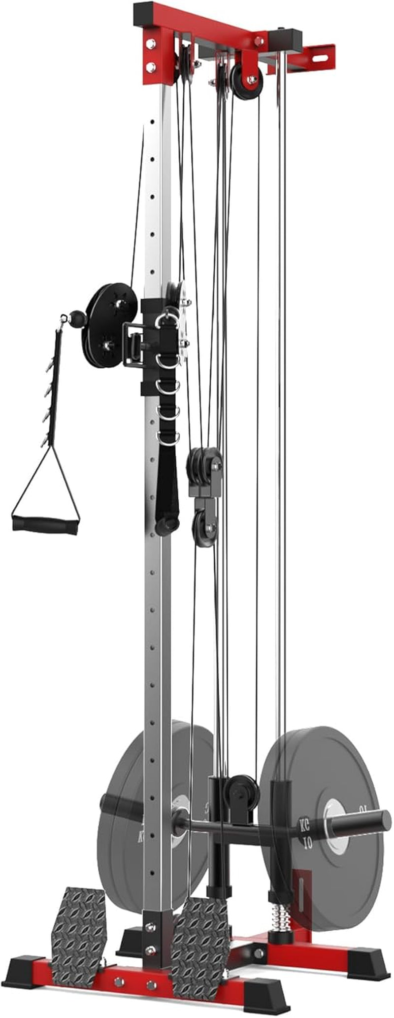 LAT Pull down Machines, 20-Position Wall Mount Cable Machine, Dual Pulley Cable Machine, Pulldown & Low Row Dual Station System with Accessories for Cable Crossover, Row, Chest Press & Leg Exercises |