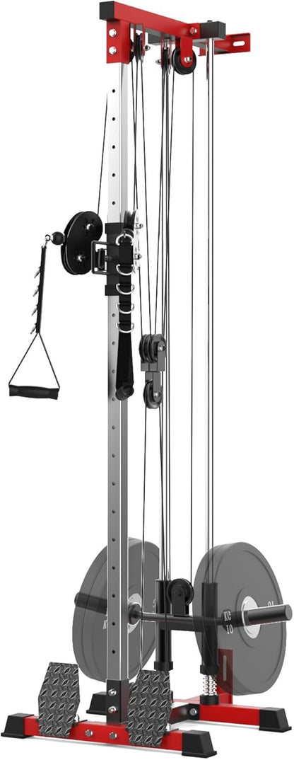 LAT Pull down Machines, 20-Position Wall Mount Cable Machine, Dual Pulley Cable Machine, Pulldown & Low Row Dual Station System with Accessories for Cable Crossover, Row, Chest Press & Leg Exercises |