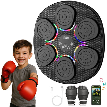 Hlthair Music Boxing Machine for Kids, Boxing Equipment with Gloves, Punching Machine for Boys&Girls