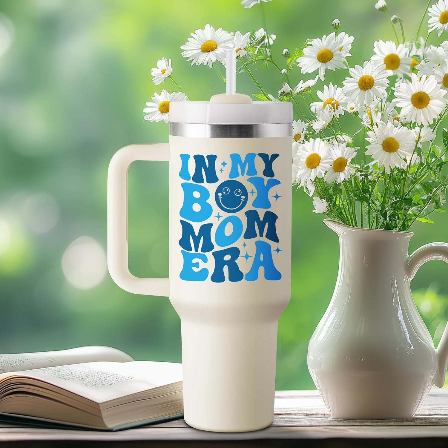 Boy Mom Gifts for New Mom - First Mothers Day Gifts for New Moms, Boy Mama, Pregnant Mother, Expecting Mommy, First Time Moms to Be, Mommy to Be - 40Oz Travel Cup Insulated Tumbler with Lid & Straw