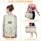 Gym Bag for Women & Men, 45L Travel Duffle Sports Duffel Bag Gym Weekender Overnight Backpack with Shoe Compartment (4Beige)
