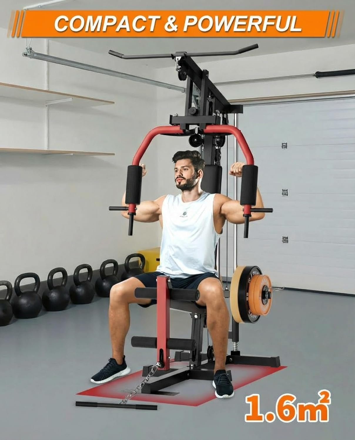 Home Gym Machine, Weight Machines for Home Gym Full Body Workout Strength Training Equipment with Chest Press, Leg Extension, LAT Pulldown and Cable System