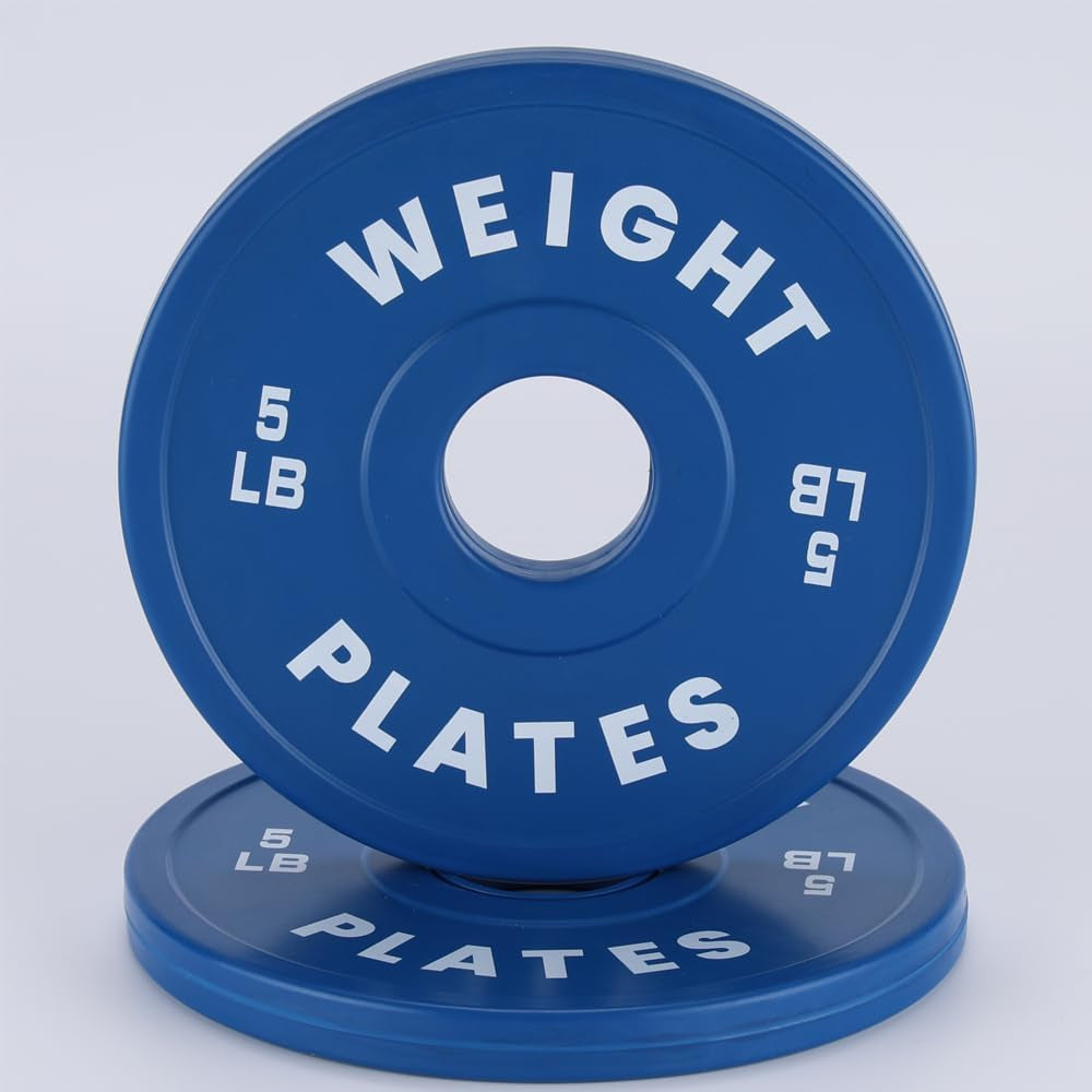 2" Rubber Bumper Weight Plates (Pairs/Single 1.25-55 Lbs) - Change Weight Plates Set 2 in Colored Fractional Weight Plates for Weightlifting,Home Gym Strength Training