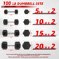 Dumbbell Set, Pairs of 5 Lb, 10 Lb, 15 Lb, and 20 Lb