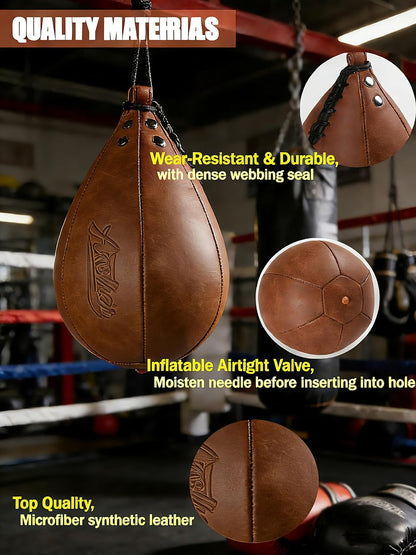 Boxing Speed Punching Bag MMA Training Speed Ball Hanging Swivel Reflex Bag Equipment Workout Kicking Martial Arts Home Gym Exercise Speed Bag