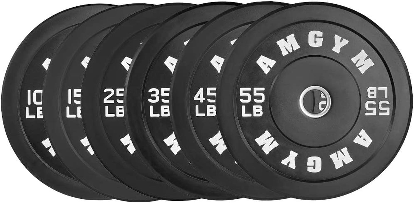 2 Inch Bumper Plates, 10-650Lbs, Barbell Rubber Olympic Weight Plates Set for Home Gym, Strength Training & Weight Lifting, Multiple Options Colors