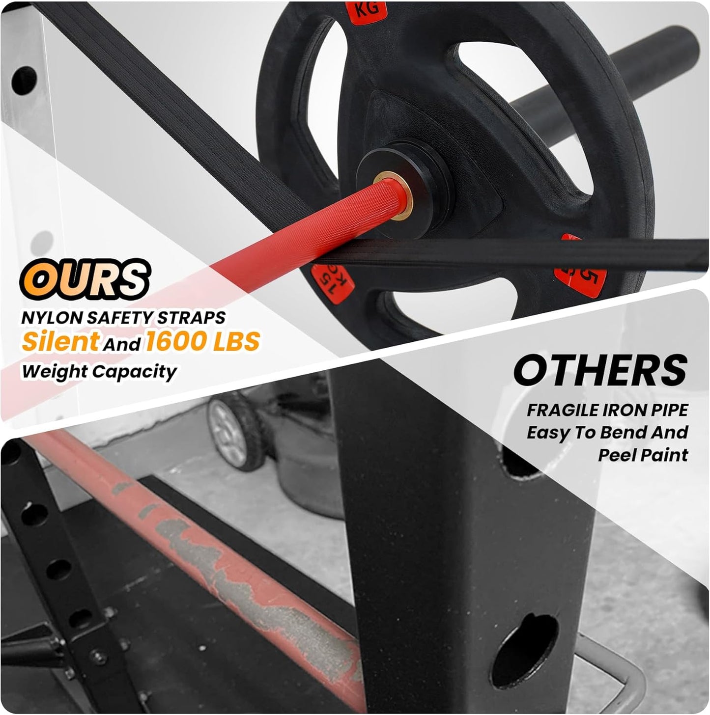 Power Cage, Multi-Function Squat Rack with LAT Pulldown, 1600 LBS Weight Capacity Fitness Power Rack with Cable Pulley System and J-Hooks, Dip Bars and Landmine Attachment for Home Gym