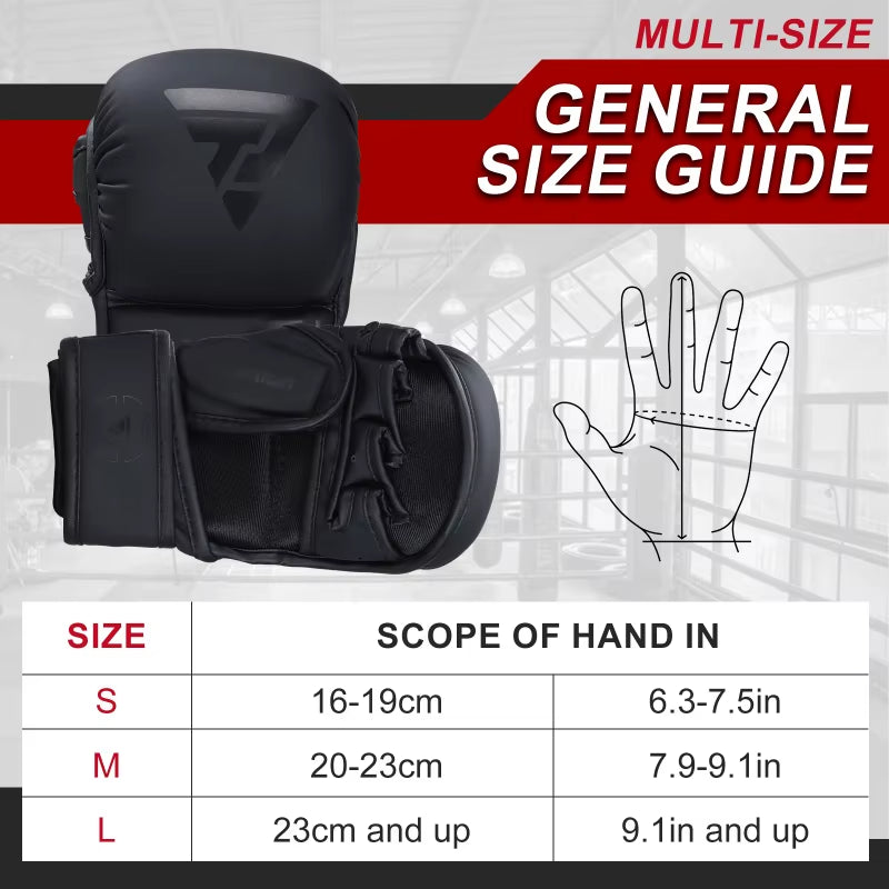 Professional MMA Boxing Gloves PU Leather MMA Fighting Martial Arts Boxing Gloves Karate Muay Thai Training Gloves Men'S