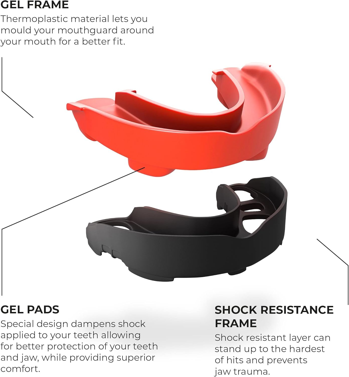 Mouth Guard Sports W/Case, Professional Mouthguard for Boxing, Football, Hockey, Jiu Jitsu, Muay Thai, MMA, Wrestling and High Contact Sports, Fits Adults, Youth, Kids 11+ (Black/Blue)