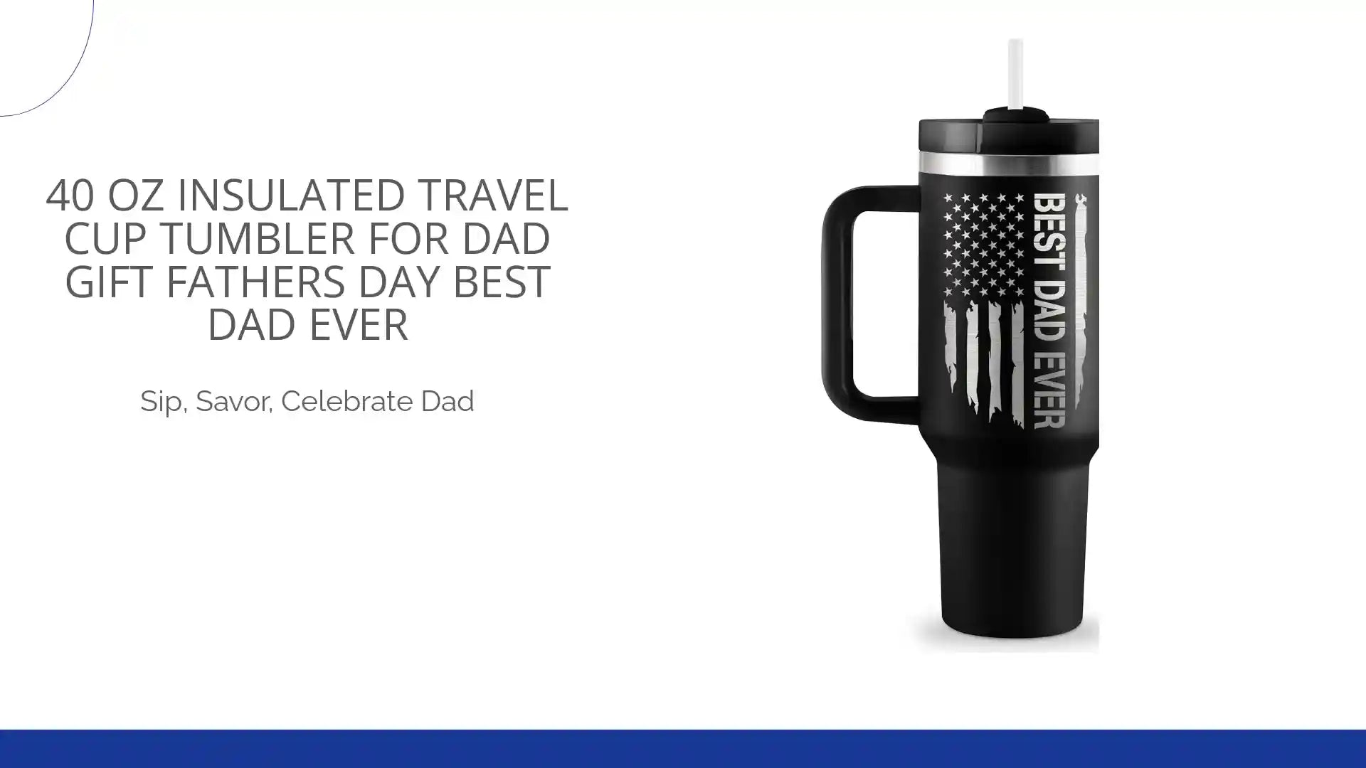 40 Oz Insulated Travel Cup Tumbler For Dad Gift Fathers Day Best Dad Ever by@Outfy