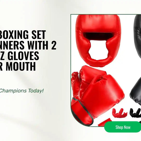 14 Piece Boxing Set For Beginners With 2 Pairs 6 Oz Gloves Headgear Mouth Guards by@Outfy